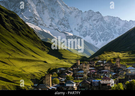 Europe, Georgia, Svaneti, Samegrelo-Zemo Svaneti, Ushguli, village Stock Photo