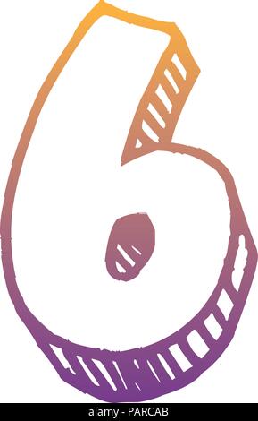 number six icon over white background, vector illustration Stock Vector ...
