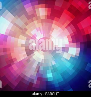 Abstract shining concentric mosaic vector background Stock Vector