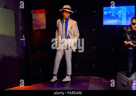 AMSTERDAM, NETHERLANDS - OCT 26, 2016: Michael Jackson, Madame Tussauds wax museum in Amsterdam. One of the popular touristic attractions Stock Photo