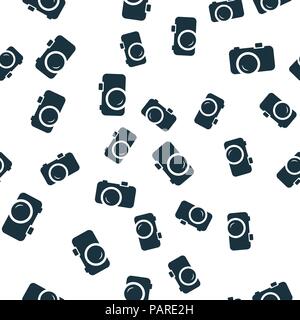 Camera seamless pattern cover. Camera icon creative design. Wallpaper, web design, textile, printing and UI and UX usage. Stock Vector
