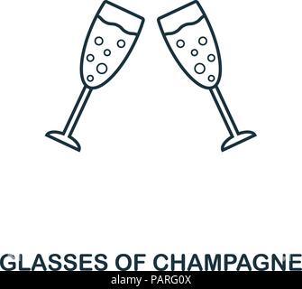 Glasses Of Champagne icon. Outline style icon design. UI. Illustration of glasses of champagne icon. Pictogram isolated on white. Ready to use in web  Stock Vector