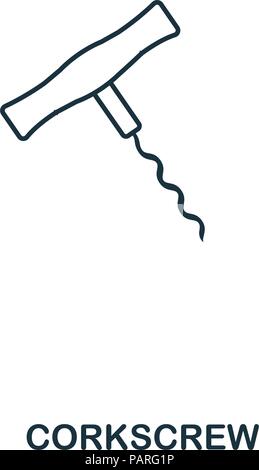 Corkscrew icon. Outline style icon design. UI. Illustration of corkscrew icon. Pictogram isolated on white. Ready to use in web design, apps, software Stock Vector