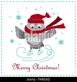 Kids cards with cute cartoon owl. Vector owl character on card birthday ...