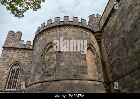 Detail images of the outside of the historic building of Lancaster Castle in the city of Lancaster, UK Stock Photo
