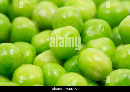 Previously frozen peas from a UK supermarket that have been defrosted in preparation for cooking. UK GB Stock Photo