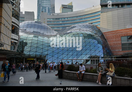 WARSAW, POLAND - JUNE 27, 2018. Zlote Tarasy Shopping Centre and Mall top tourists attraction in Warsaw, Poland Stock Photo