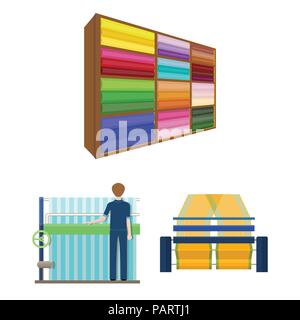 Textile industry cartoon icons in set collection for design.Textile ...