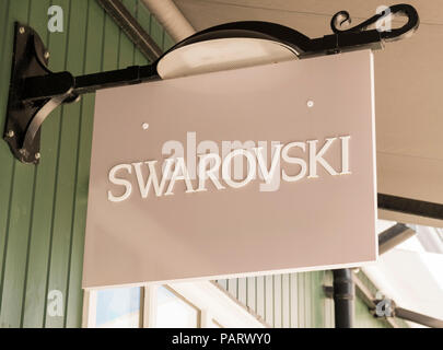 Swarovski store logo sign, UK Stock Photo
