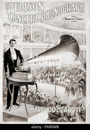 Advertisement for The Edison Concert Phonograph from 1899. Stock Photo