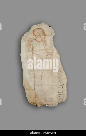 Figured Ostracon with an Artist's Sketch. Dimensions: H. 29 cm (11 7/16 in.), w. 13.5 cm (5 5/16 in.). Dynasty: Dynasty 19-20. Date: ca. 1295-1070 B.C.. Museum: Metropolitan Museum of Art, New York, USA. Stock Photo
