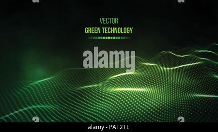 Green technology background. Green energy vector illustration eps10. Team communication concept green background. Vector presentation tech background. Stock Vector