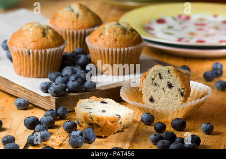 Blueberry muffins with blueberries Stock Photo