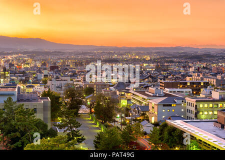 Nara, Japan town skyline at twilight from above. Stock Photo