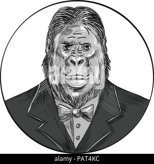 Gorilla wearing a tie illustration Stock Vector Image & Art - Alamy