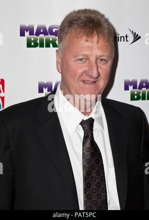 NEW YORK - APRIL 11: Larry Bird attends the 'Magic/Bird' Broadway opening night at the Longacre Theatre on April 11, 2012 in New York City. Stock Photo