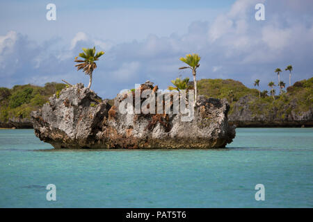 Fiji, Southern Lau Group, Island of Fulanga. Scenic lagoon located inside volcanic caldera. Stock Photo