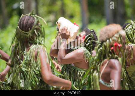 Solomon Islands, Santa Ana aka Owaraha, village of Ghupuna. Traditional ...