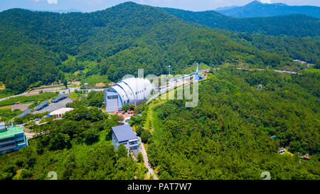 Aerial view of Goseong city of South Korea. Beautiful nature of Goseong. Stock Photo