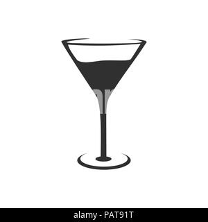 Cocktail Glass Vector Silhouette Symbol Graphic Logo Design Stock Vector