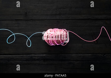 Wired brain, symbol for deep learning Stock Photo