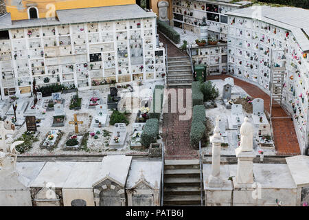 Cemetery in the village of Portfino, Liguria, Italy. Stock Photo