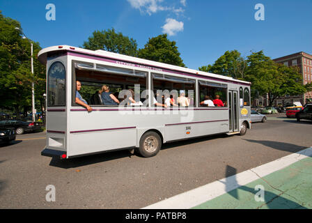 City tour bus in Salem, Essex County, Massachusetts, USA Stock Photo