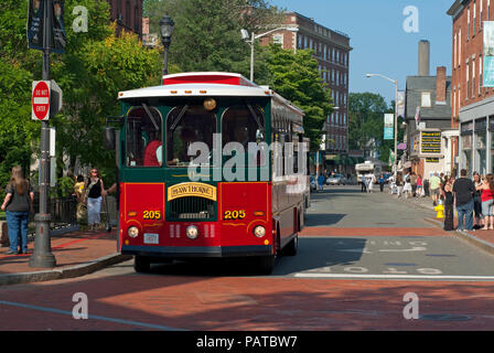 City tour bus in Salem, Essex County, Massachusetts, USA Stock Photo