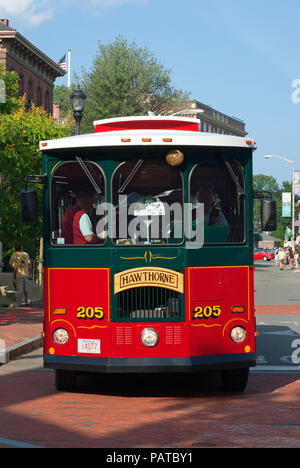 City tour bus in Salem, Essex County, Massachusetts, USA Stock Photo