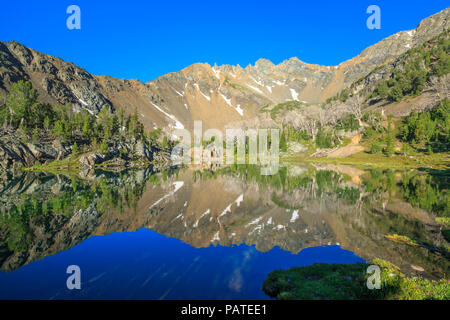 upper brannan lake in the tobacco root mountains near mammoth, montana  Stock Photo