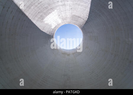 HAIFA, ISRAEL - JULY 20, 2018: Interior view of a Cooling tower in Haifa Oil Refinery compound, in Haifa, Israel Stock Photo