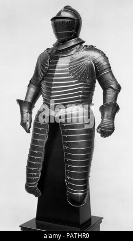 Three-Quarter Armor. Culture: German. Dimensions: Wt. 56 lb. 12 oz. (25.75 kg); Wt. of helmet approx. 4 lb. 15 oz. (2250 g). Date: 17th century. Museum: Metropolitan Museum of Art, New York, USA. Stock Photo