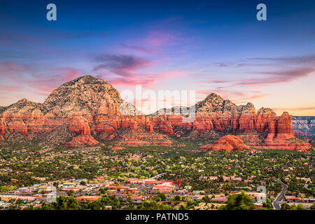 Sedona, Arizona, USA downtown and mountains. Stock Photo