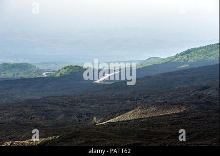 The view from Rifugio Sapienza, a stop on the ascent to the top of Mount Etna in Sicily.