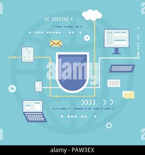 Protection of Digital Data Concept Stock Vector