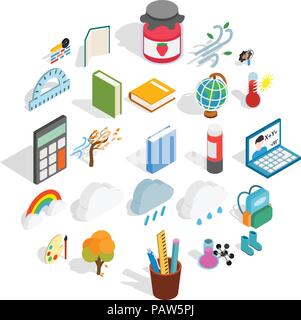 Epoch icons set, isometric style Stock Vector
