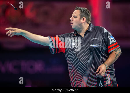 Winter Gardens, Blackpool, UK. July, 2018. BetVictor World Matchplay Darts, second round; Adrian Lewis in his second round match against Jeffrey de Zwaan Credit: Action Plus Sports/Alamy Live News Stock Photo -