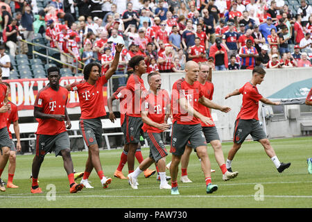 Philadelphia, Pennsylvania, USA. 24th July, 2018. Players of Bayern Munich participate in a team practice at Lincoln Financial Field in Philadelphia PA Credit: Ricky Fitchett/ZUMA Wire/Alamy Live News Stock Photo