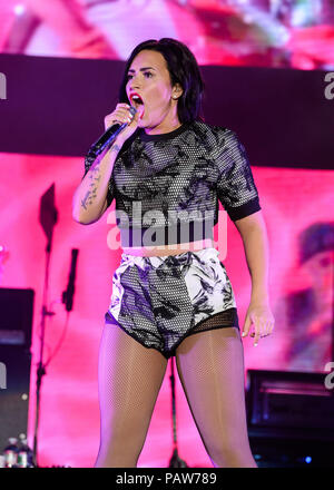 New York, NY, USA. 6th June, 2015. 24 July 2018 - Singer Demi Lovato has been hospitalized after suffering an apparent drug overdose. File Photo: 06 June 2015 - New York, New York- Demi Lovato. Digifest 2015 at CitiField in Queens. Photo Credit: Mario Santoro/AdMedia Credit: Mario Santoro/AdMedia/ZUMA Wire/Alamy Live News Stock Photo