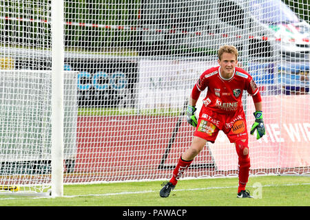 Wolfsberger, Austria, 24 July 2018. The goalkeeper Dobnik during the pre season friendly football match between RZ Pellets WAC and Udinese Calcio at Lavanttal Arena. photo Simone Ferraro / Alamy Live News Stock Photo