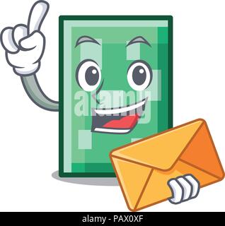 With envelope rectangle character cartoon style Stock Vector