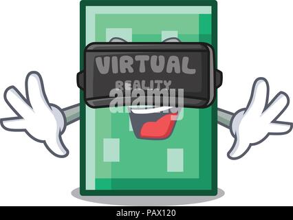 Virtual reality rectangle mascot cartoon style Stock Vector