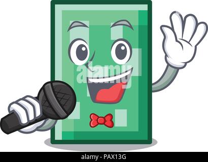 Singing rectangle mascot cartoon style Stock Vector