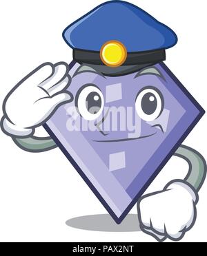 Police rhombus character cartoon style Stock Vector