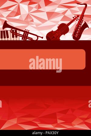Music instruments gift card Stock Vector