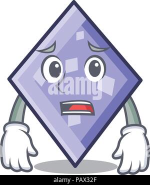 Afraid rhombus mascot cartoon style Stock Vector