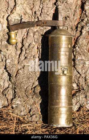 Antique Brass Hand Coffee Grind Spice Mill Stock Photo
