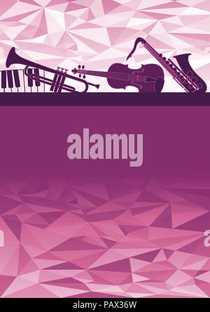 Music instruments gift card Stock Vector