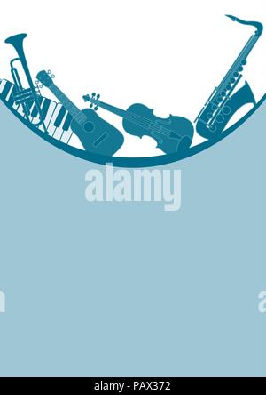 Music instruments poster Stock Vector