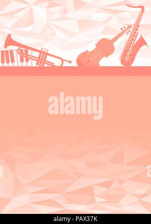 Music instruments gift card Stock Vector